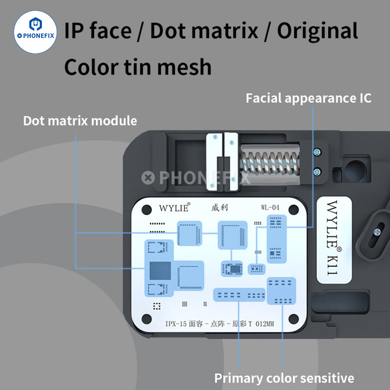 WYLIE Face ID Dot Matrix Repair Fixture For iPhone X-15 Pro Max
