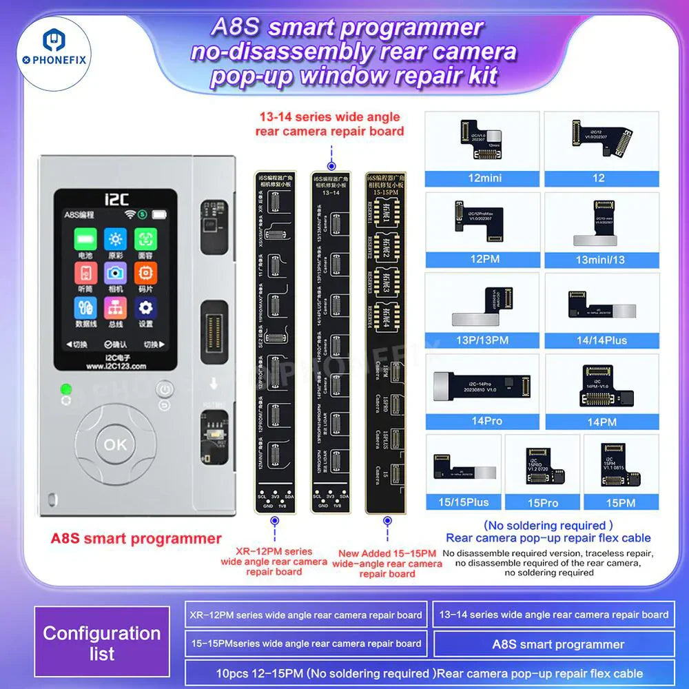 i2C Rear Camera Tag-on Repair Flex Cable For iPhone 11-15 Pro Max