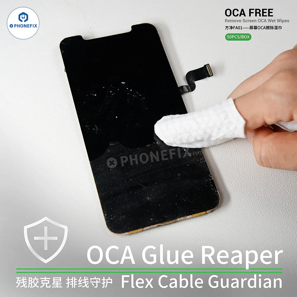 2UUL Glass Screen Cleaning Wet Wipes OCA Glue Removal Cloth