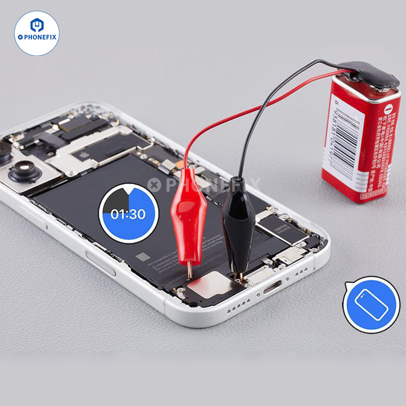9V Battery Connector Alligator Clips For iPhone 16-17 Battery Removal