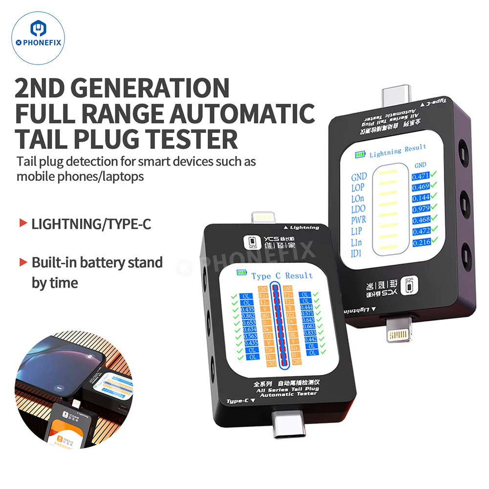 YCS 2ND Mobile Charging Tail Plug Port Tester Fault Power Meter
