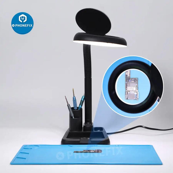 Desktop 10 Times HD Magnifying Glass with Adjustable LED