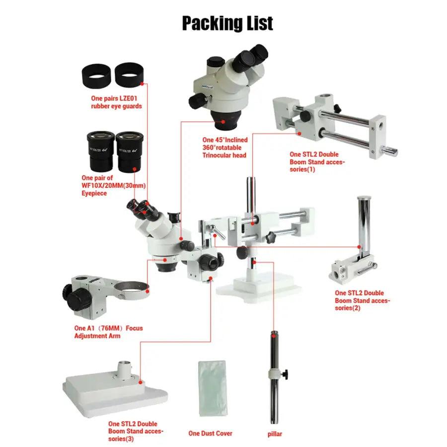 Double-Arm Boom Stereo Zoom Trinocular Microscope PCB Soldering - CHINA PHONEFIX