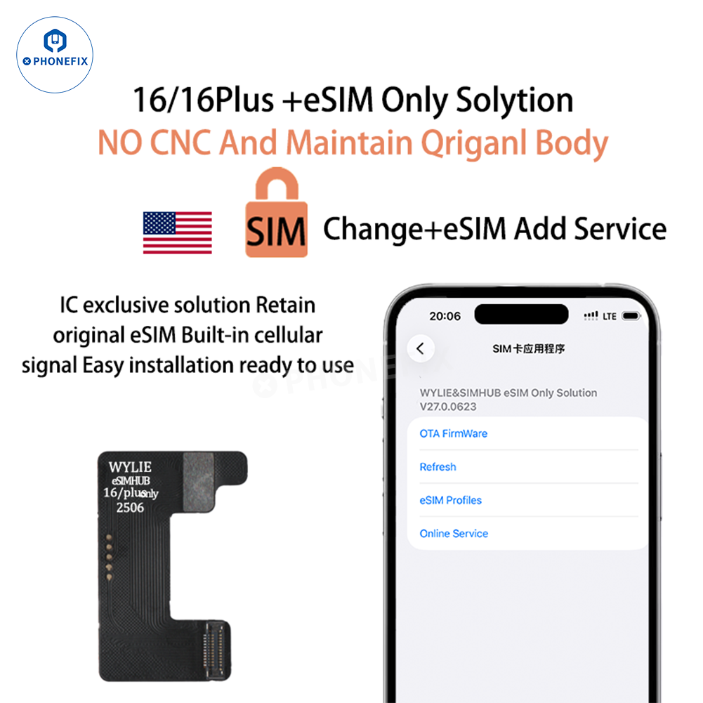 WYLIE eSIM Unlock Solution for iPhone 15-17 Pro Max - No CNC - CHINA PHONEFIX SHOP Team