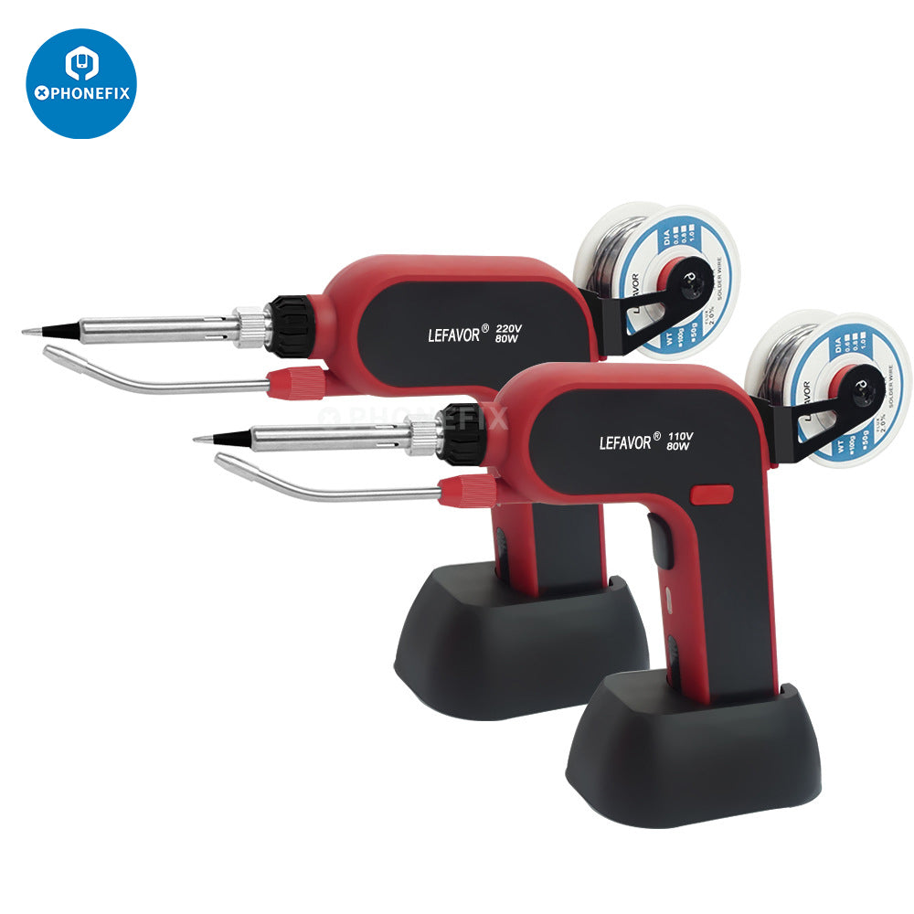 SW-80 Thermostat Soldering Iron With Soldering Tin Feeding Kit 80W