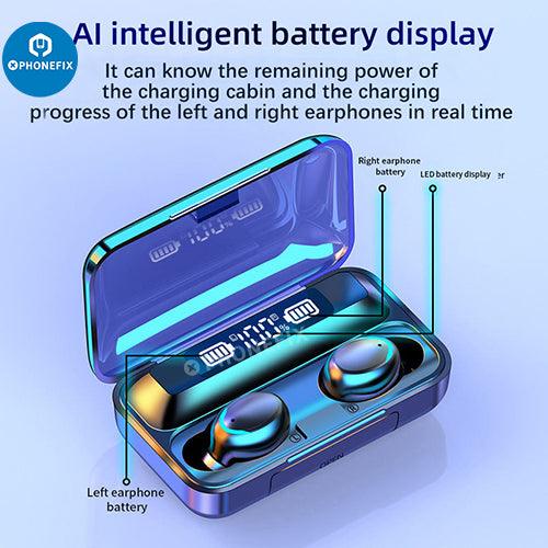 F9-5C Wireless Bluetooth Earphones Noise Reduction Earbuds With LED - CHINA PHONEFIX