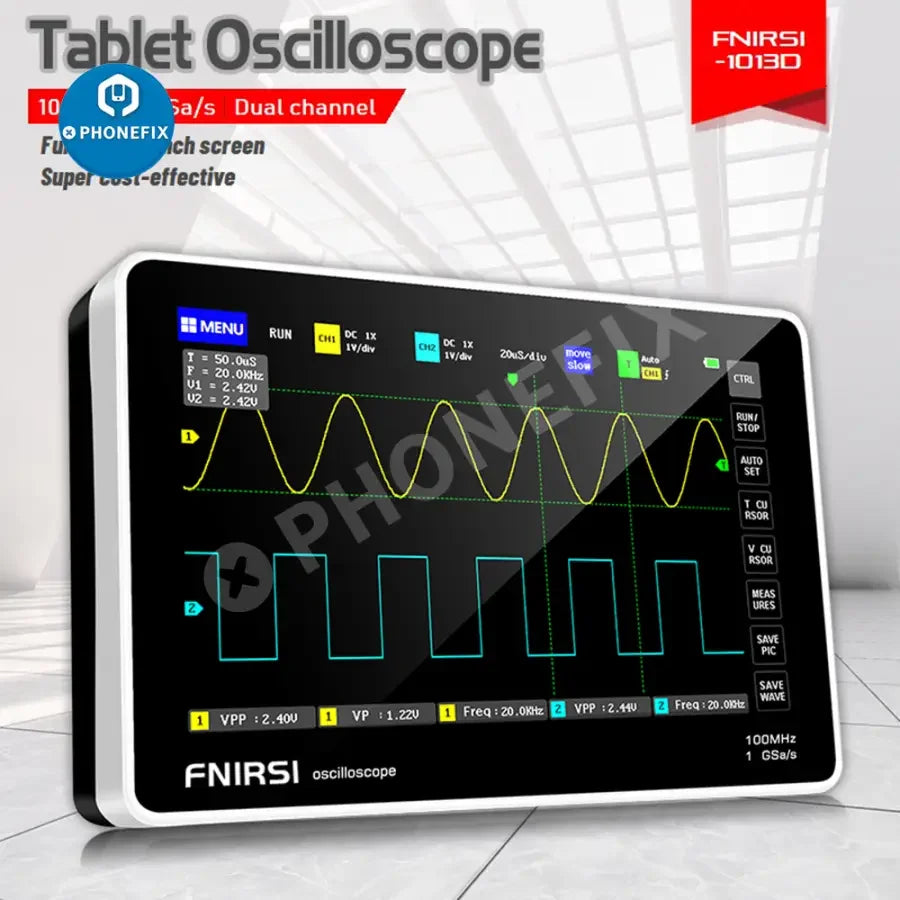 FNIRSI-1013D Digital Tablet Oscilloscope With Mini Dual Channel