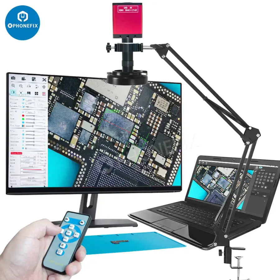 HDMI 48MP 4K USB Microscope Camera Set 130X Lens 56 LED