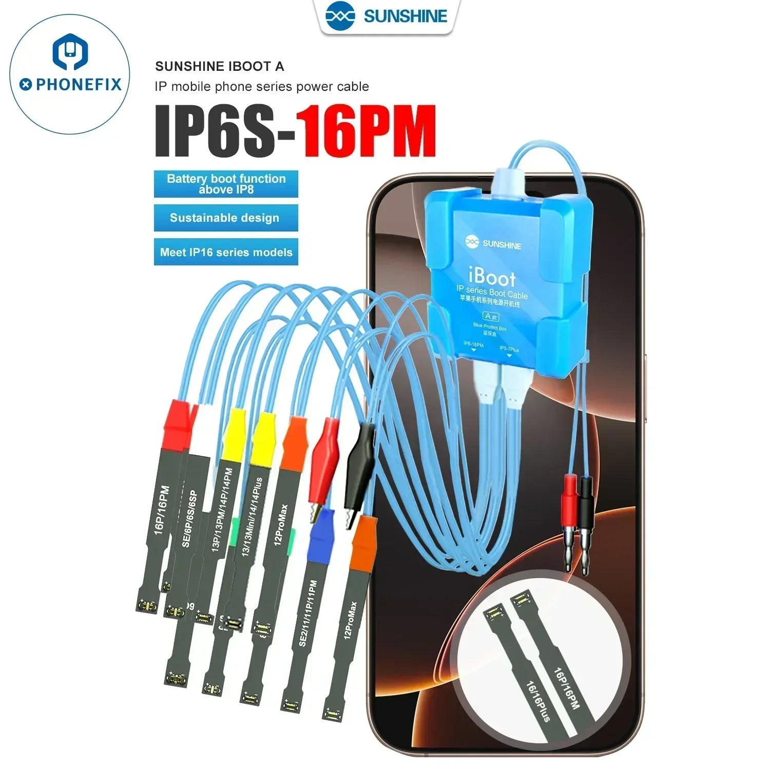 SUNSHINE IBOOT A Power Test Cable For iPhone 6-16 Pro Max - CHINA PHONEFIX SHOP Team