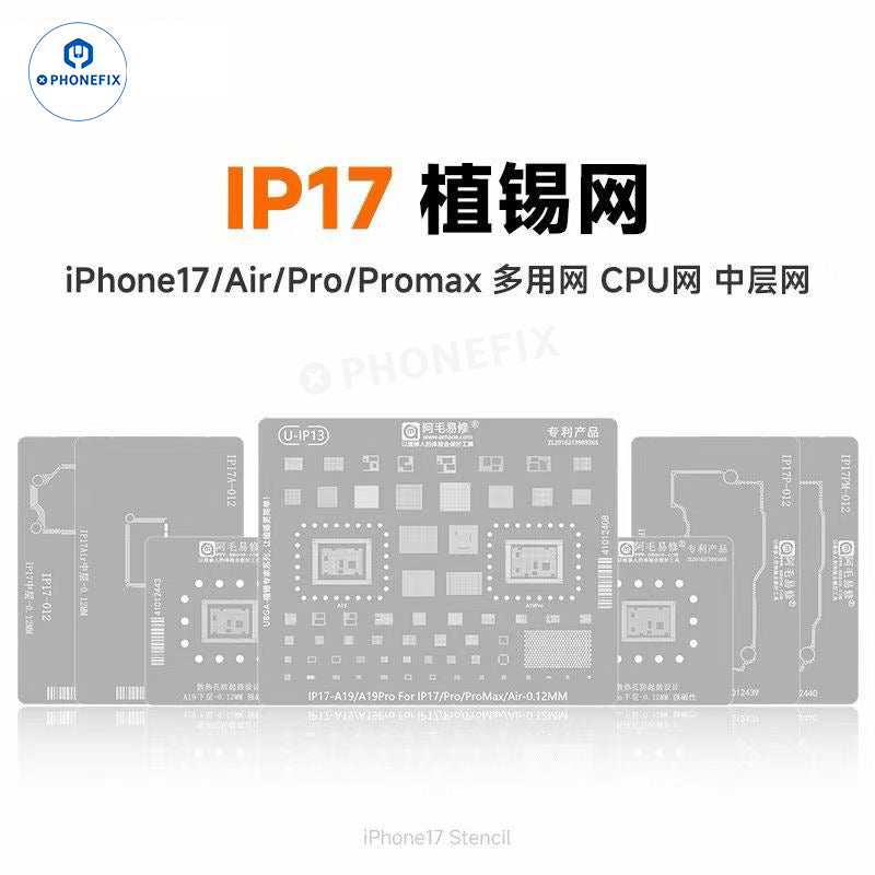 AMAOE A19 CPU/Middle Layer Reballing Stencil for iPhone 17 Pro Max