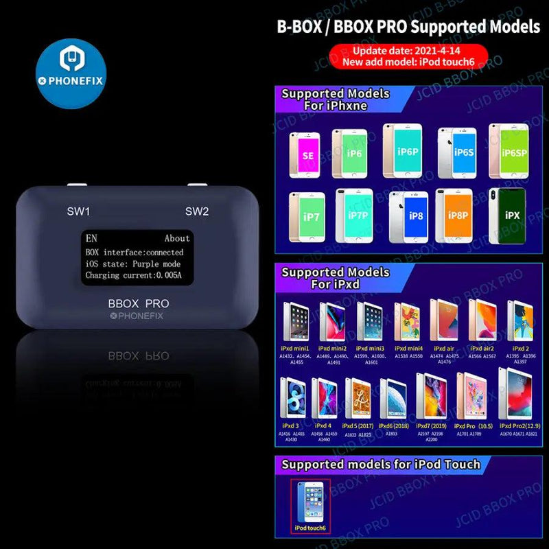 JC B-BOX DFU Tool iPad 2 3 Purple Screen Adapter For Syscfg Data - CHINA PHONEFIX