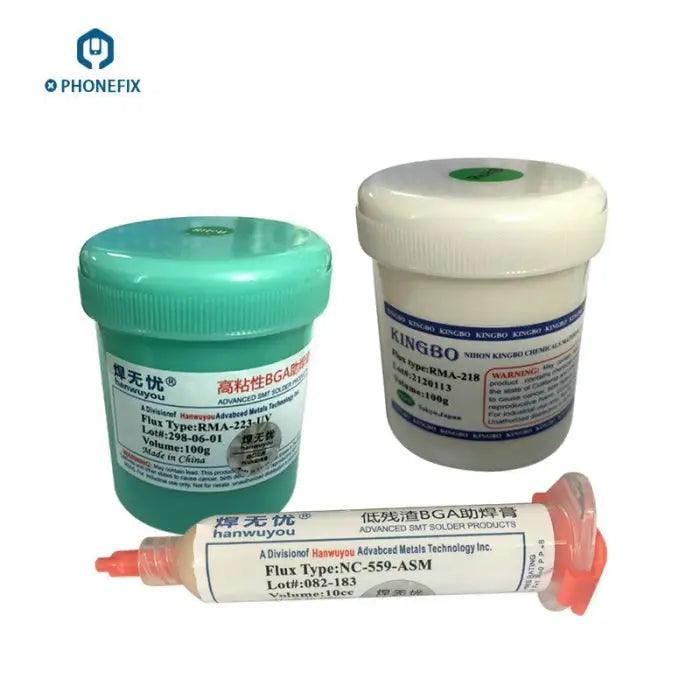 Kingbo 100g RMA-218 BGA Solder Flux Paste for SMT Reballing Repair - CHINA PHONEFIX