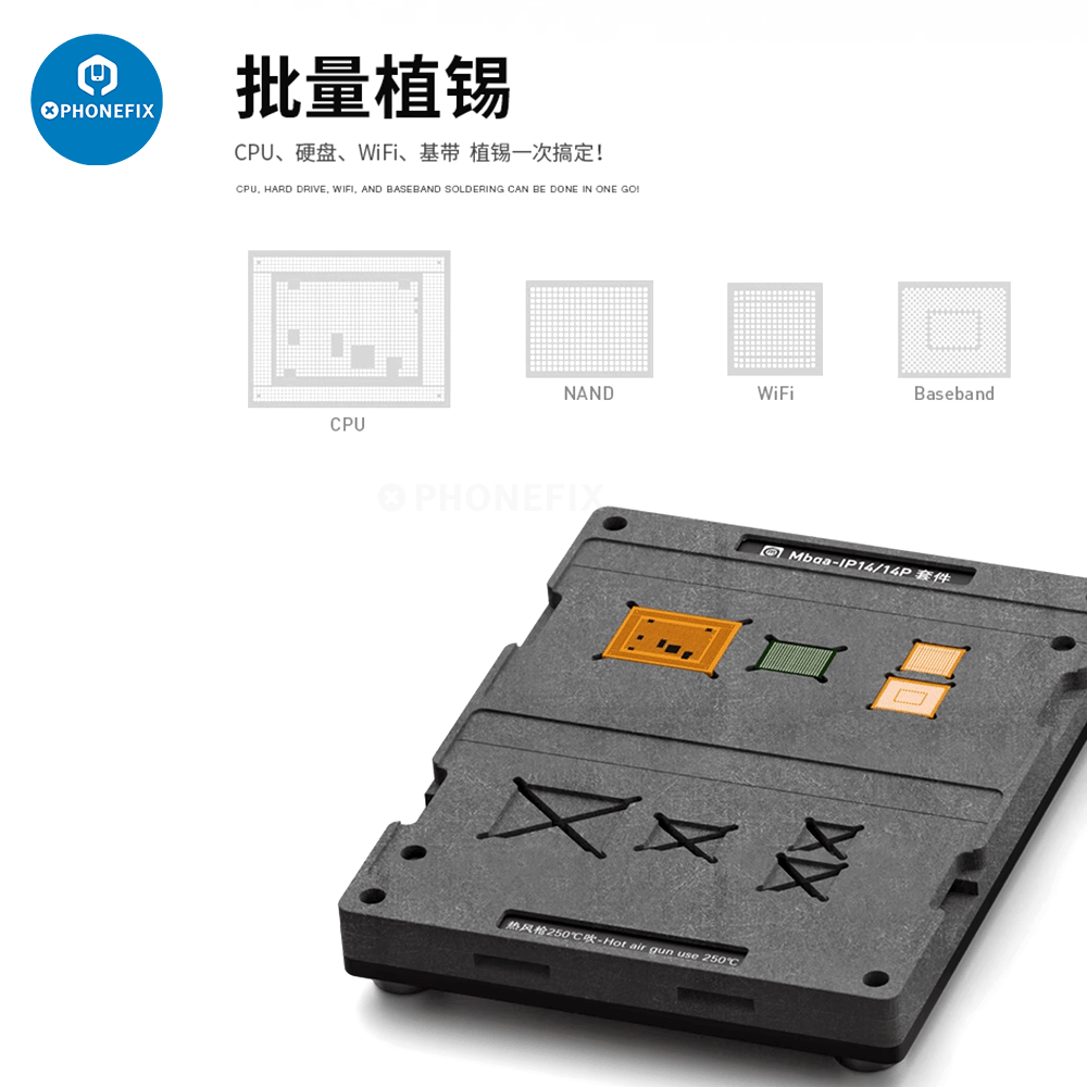 Mbga-IP 22 IN 1 BGA Reballing Platform For iPhone 7 to 14 Pro Max - CHINA PHONEFIX