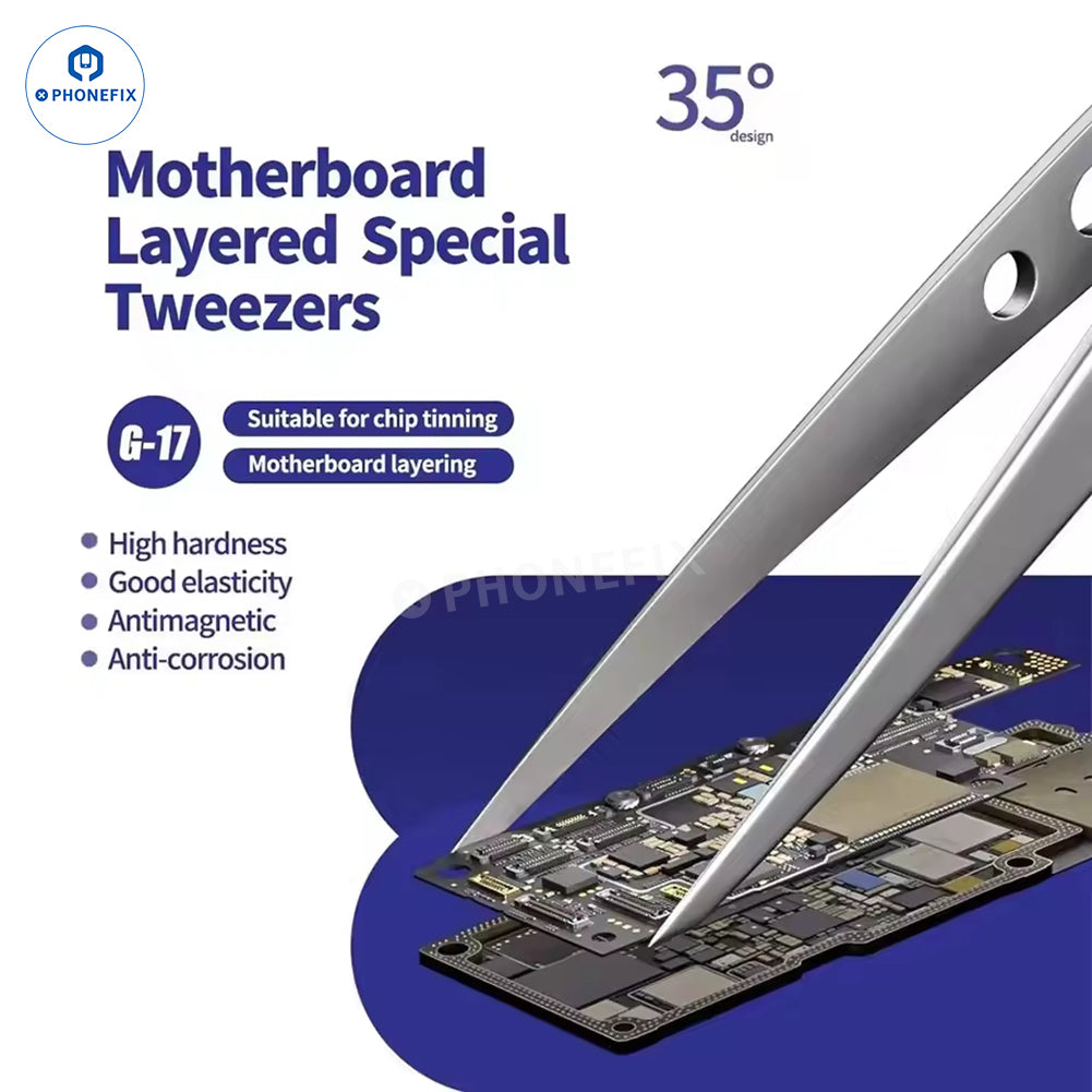 MECHANIC G-11/G-15/G-17 Ultra-Hard Anti-Magnetic Tweezers for Mobile Phone Jumper Wire Handling - CHINA PHONEFIX SHOP Team