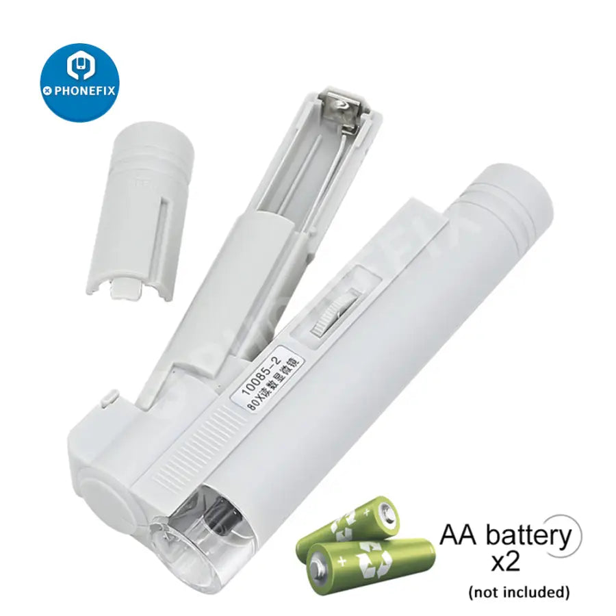 Mini Foldable LED Microscope Magnifier With Scale For Phone