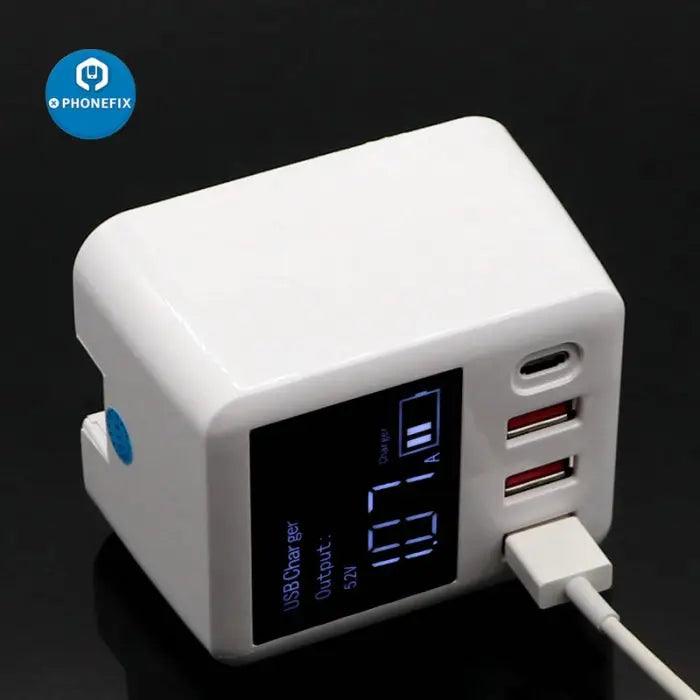 Mini Quick Charger USB 3.0 Wall Charger LED Display With Type-C - CHINA PHONEFIX