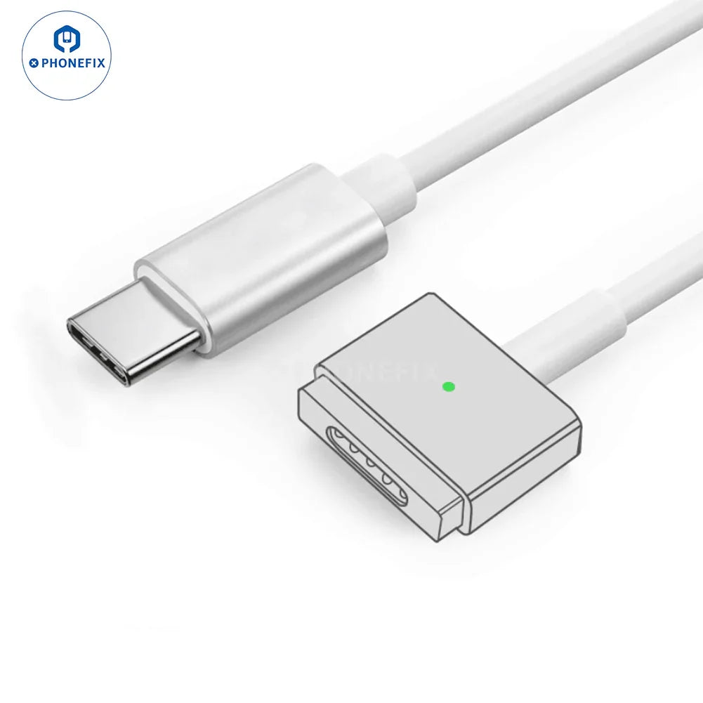 Type C to Magsafe 2 PD fast charging cable for iPhone and MacBook, T-shape, 0.15m, by PHONEFIX.