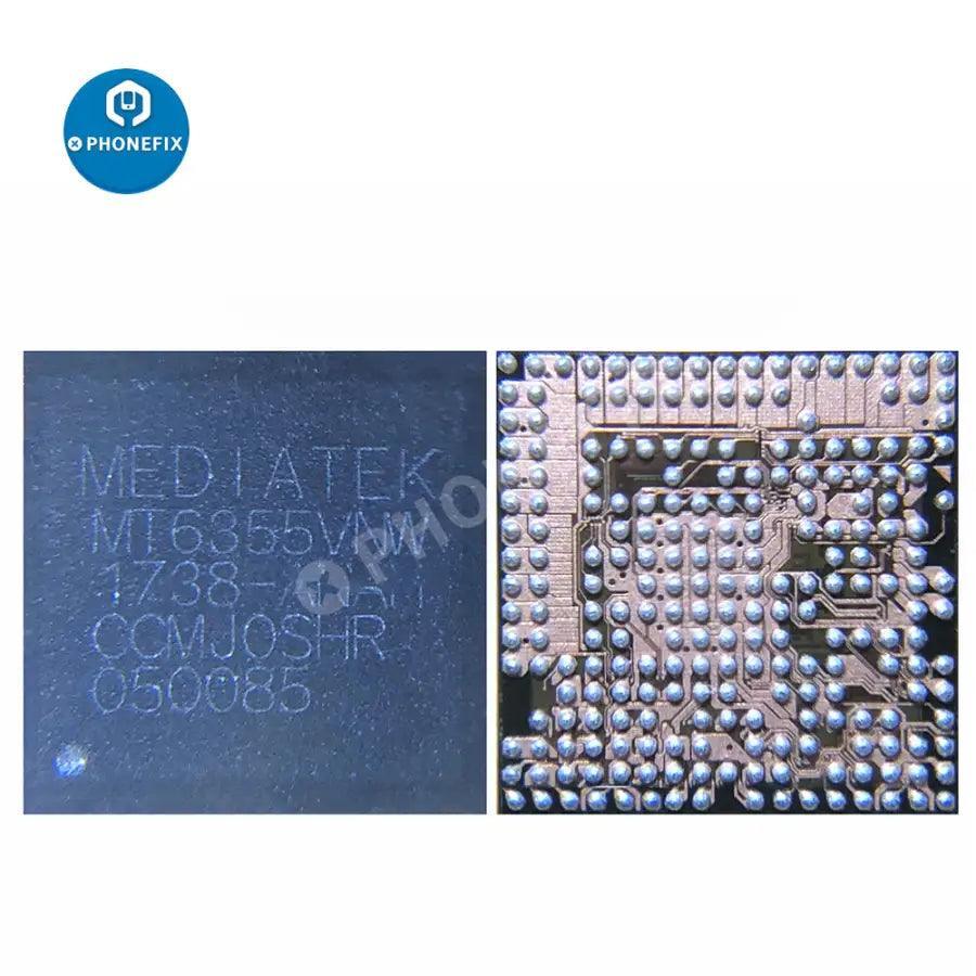 PHONEFIX Android phone power IC chip, model MT6355W/6355VNW/6335WP for China Android smartphones, close-up view.