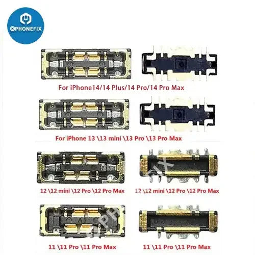 PhoneFix iPhone 11-16 Pro Max battery FPC connector port on board flex for battery replacement parts.