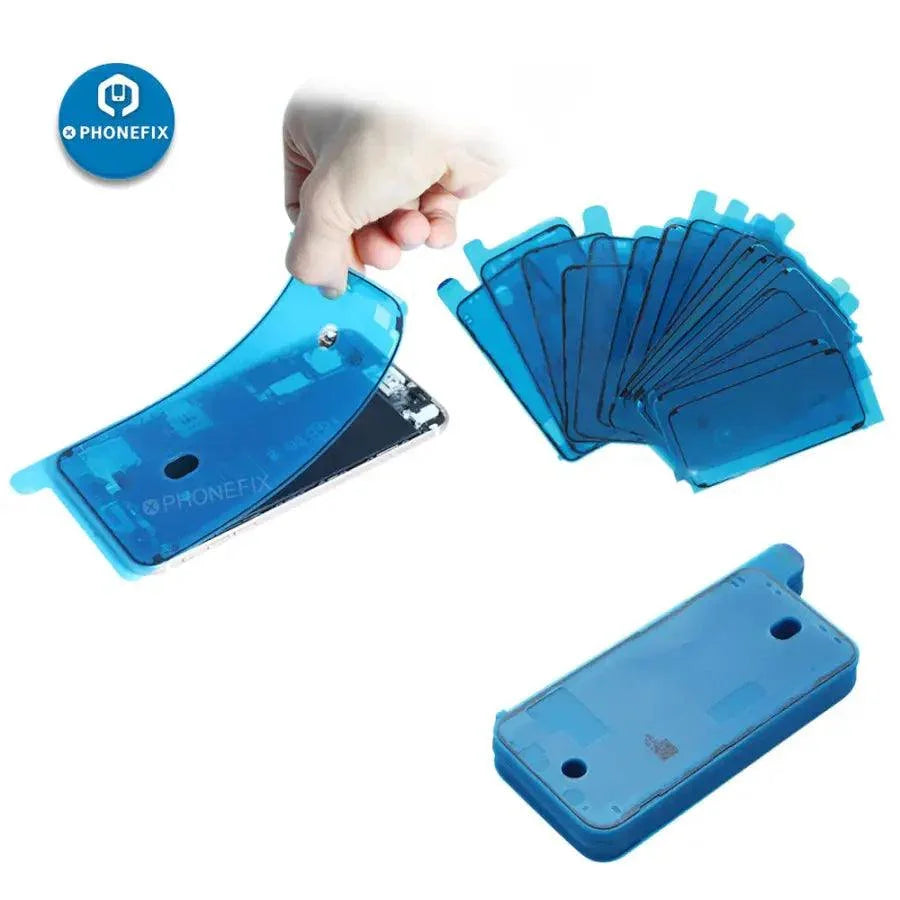 Black LCD waterproof adhesive screen sticker for iPhone battery replacement, designed by PHONEFIX, for secure waterproof sealing.