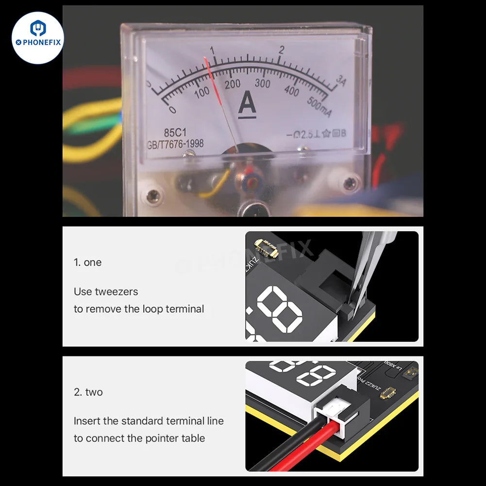 PHONEFIX MECHANIC Max28 Battery Activation Board for iPhone 8-16 Pro Max and Android battery tester tool, shown on a white background.