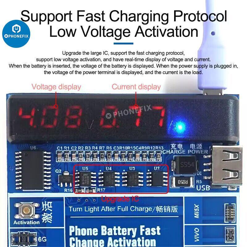 PHONEFIX Sunshine SS 916 iPhone and Android battery fast charging activation board for testing and repair.