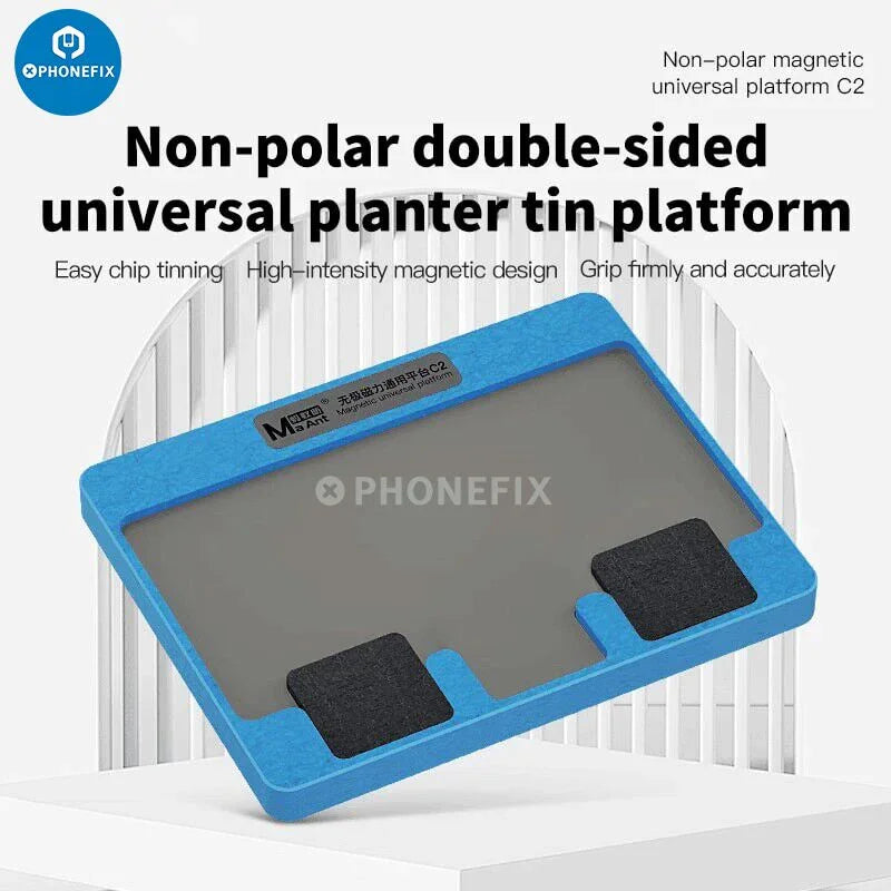 Universal magnetic BGA reballing stencil platform for phone repair, featuring magnetic support for precise reballing work.