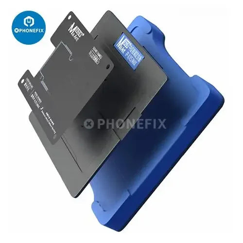 MaAnt 0.12mm BGA reballing stencil for iPhone X to Pro Max, used for reballing middle layer on PhoneFix platform.