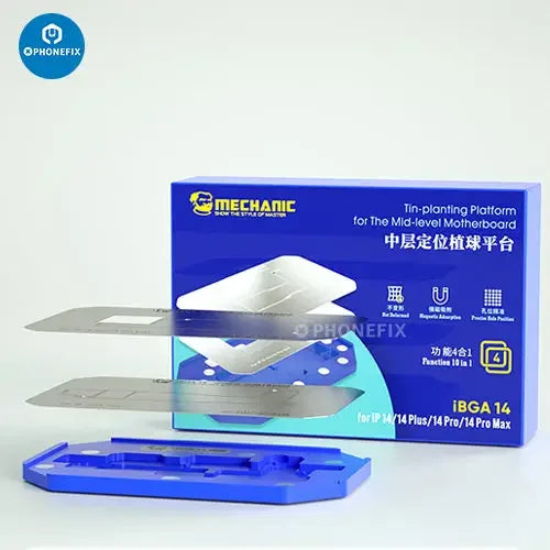 BGA reballing stencil for iPhone 14 Pro Max from PHONEFIX, middle layer tin-planting platform for iPhone repair.