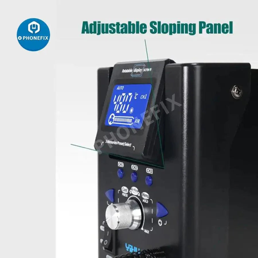 YIHUA 8509 Micro Adjustable Hot Air Gun BGA Rework Station with nozzles for precise SMD and BGA soldering tasks.