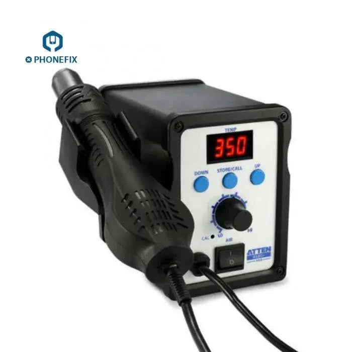 PhoneFix 700W ATTEN AT858D+ BGA rework station with hot air gun for soldering and reworking electronics.