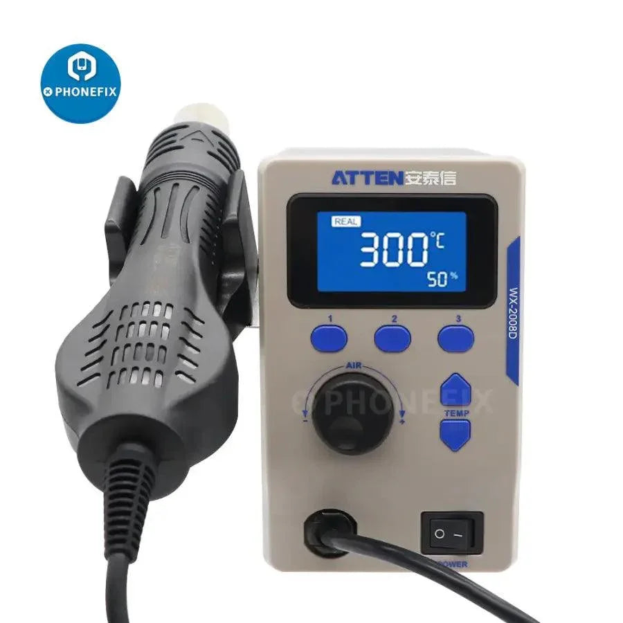 PhoneFix ATTEN WX-2008D intelligent hot air gun soldering station for BGA rework with digital controls and compact design.