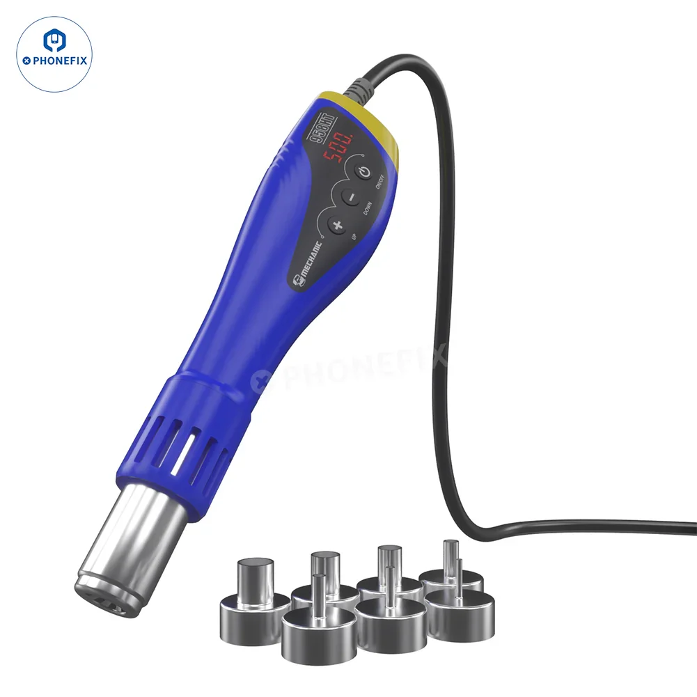 PHONEFIX MECHANIC 958HT portable digital hot air gun for mobile phone repair, part of BGA rework station equipment.