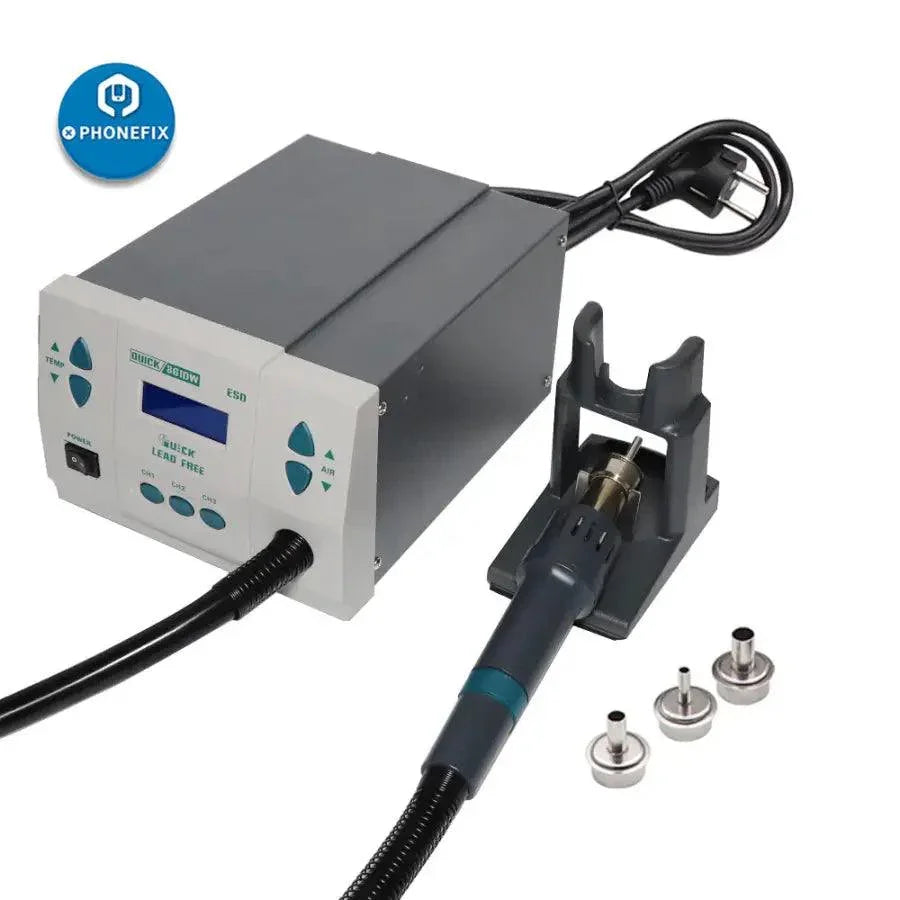 Original QUICK 861DW Hot Air BGA Rework Station by PHONEFIX with 1000W power and lead-free design, used for BGA chip rework.
