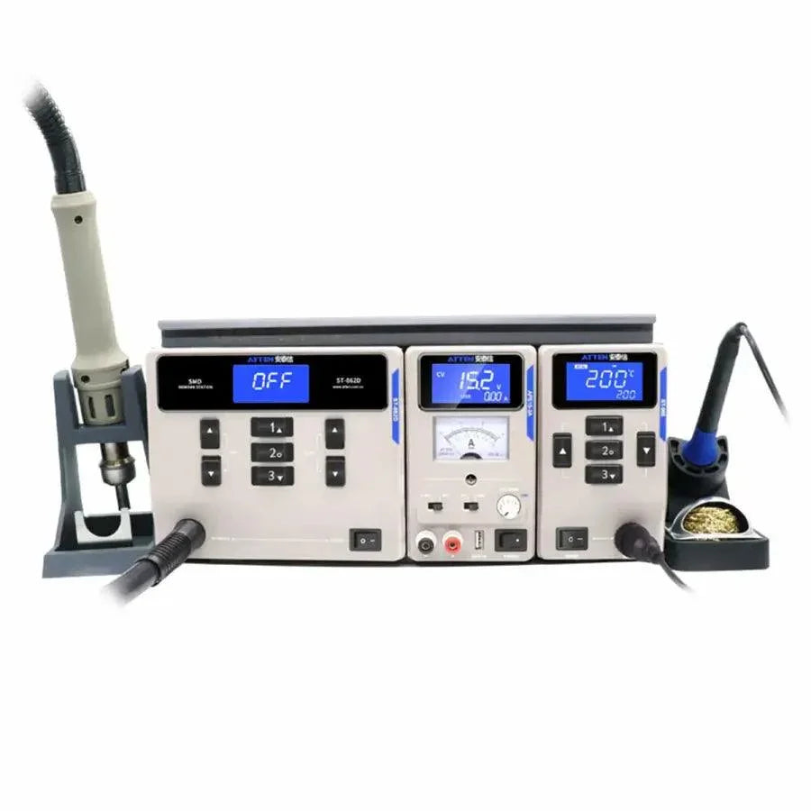 ATTEN MS300 3-in-1 BGA rework station with soldering hot air and DC power supply platform, by PHONEFIX.