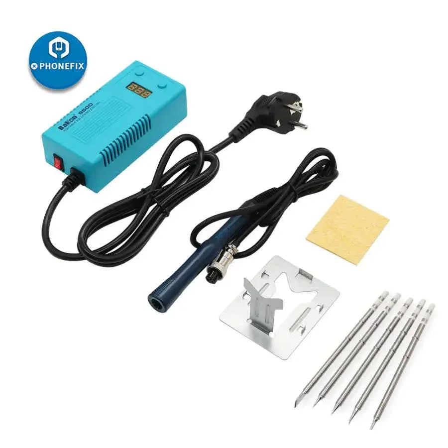Bakon BK950D portable BGA soldering station by PHONEFIX with digital display and ergonomic handle for electronic repairs.