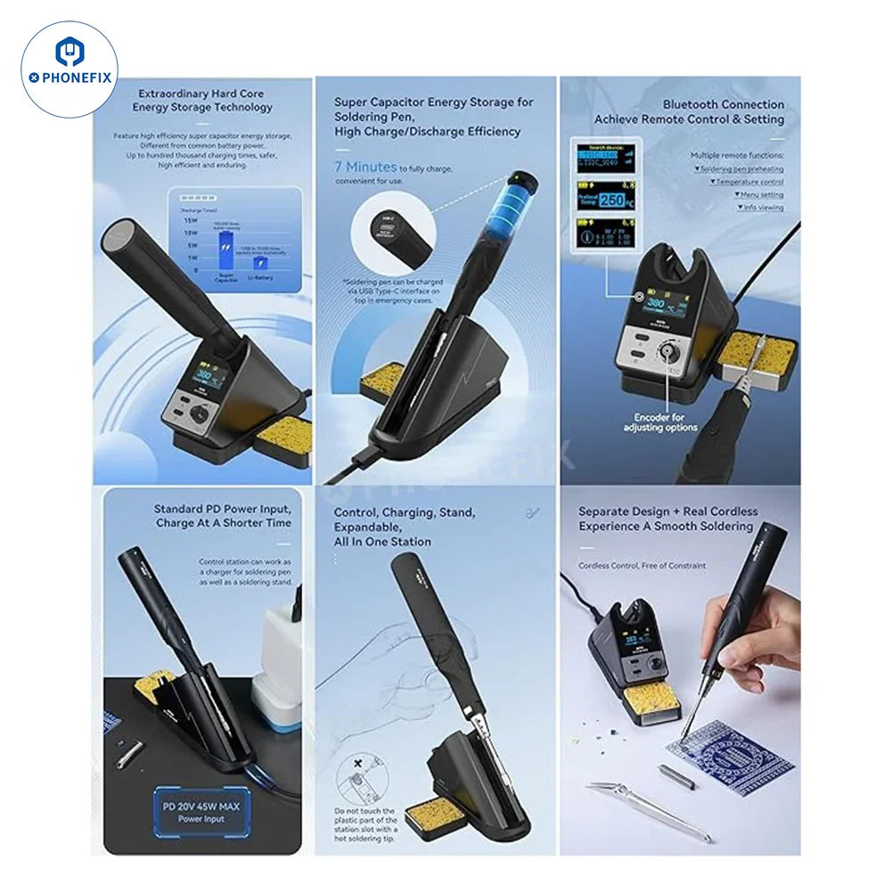 PhoneFix Miniware TS1C PD 45W BGA Soldering Station with lead-free soldering iron and digital temperature controls.