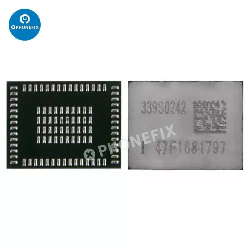 PhoneFix WiFi Bluetooth IC replacement component for iPhone 6 to 14 Pro Max, used for repair and hardware upgrades.