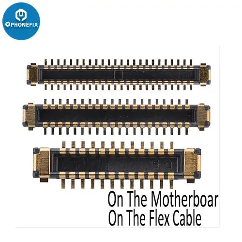 PHONEFIX iPhone 7-8 Plus LCD display 3D Touch FPC connector port component showing the on-board connector and flex cable.