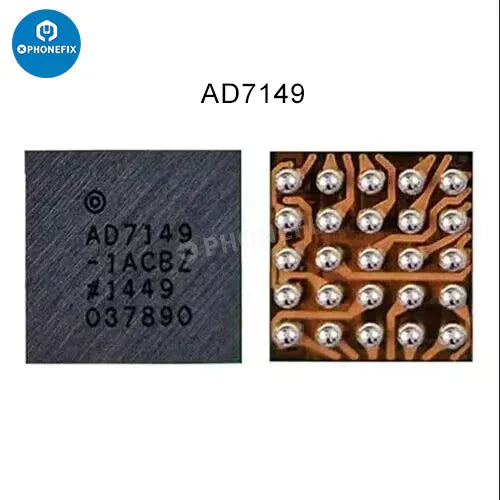PhoneFix U10 AD7149 3638 home button fingerprint IC for iPhone 6-8 Plus, showing the small electronic component on a white background.