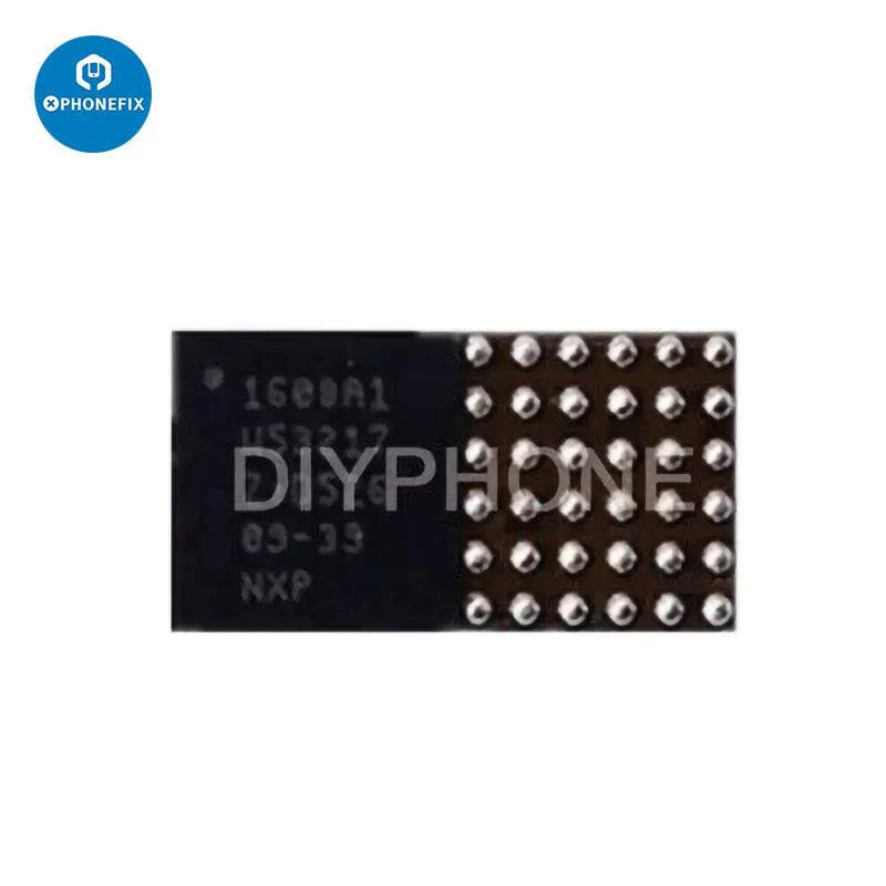 PhoneFix USB Power Charging IC U2 for iPad Mini 4, 5, 6 charging components, showing a small integrated circuit chip.