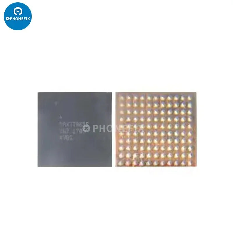 BQ51221A charging IC and WCD9341 music audio IC components for Samsung S8, featuring small electronic circuit parts.