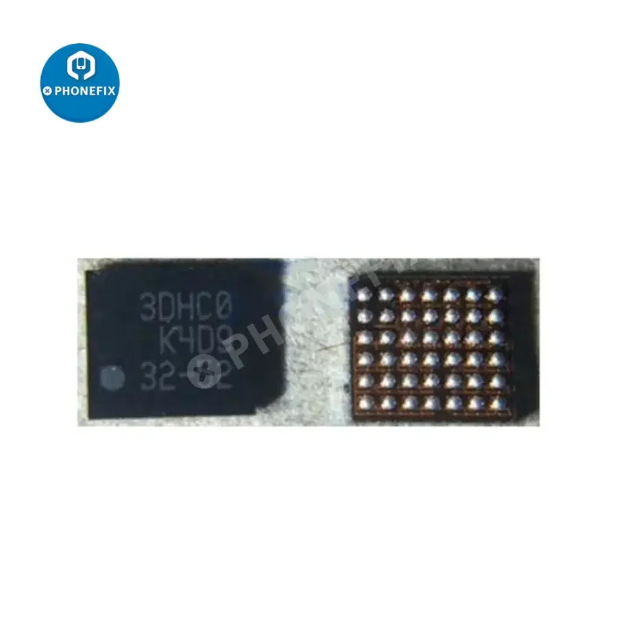 MAX77705C Shannon5500 S5201 3DHC0 IC chip for Samsung S10 displayed on a white background, component for phone repair.