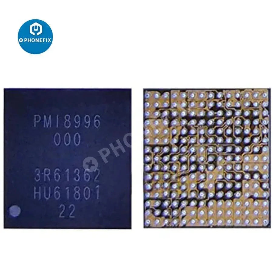Power IC chip for Galaxy S8 and S8+ by PHONEFIX, showing the small electronic component on a circuit board.