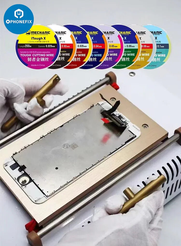 PHONEFIX iTough X Tough superfine cutting wire for LCD and OLED screens, durable consumable tool for precise screen repairs.