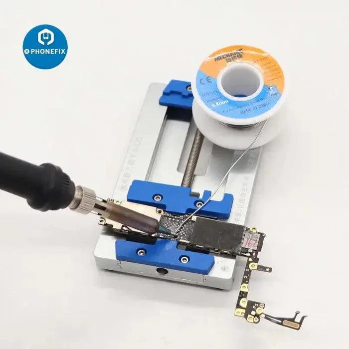 Sn63% Pb37% rosin core tin solder wire for phone BGA repair, shown in a spool with detailed labeling, used for electronic soldering.