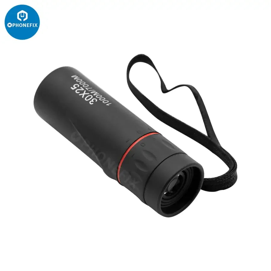 HD 30x25 Monocular Telescope by PHONEFIX showing zooming focus and optical lenses for outdoor viewing.