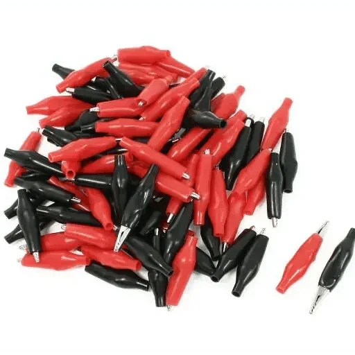 Pure metal alligator clips with covers for power test cables, compatible with digital multimeters by PHONEFIX.