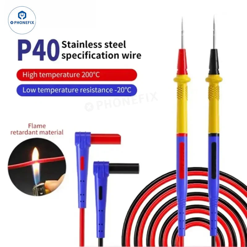 Stainless steel multimeter test probe pen for MECHANIC P40 P30, 1000V, 20A, digital multimeter testing device.