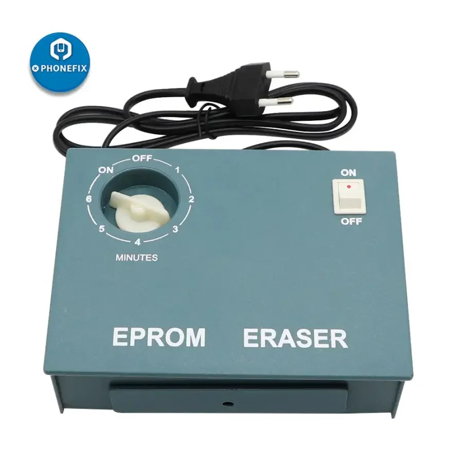 PHONEFIX ultraviolet EPROM eraser, universal data erase tool for EPROM chips, electric power tool for chip data removal.